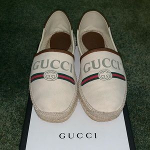 Gucci logo canvas espadrille